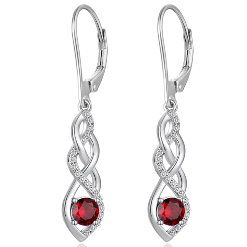 Damen Ohrringe Hängend Silber 925 - Unendlichkeit Infinity Lang Diamant Modeschmuck von jiamiaoi