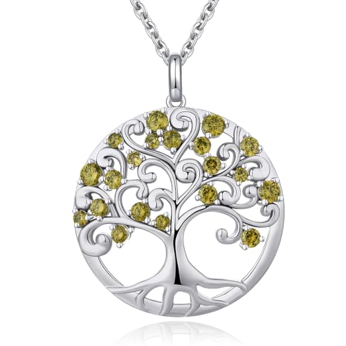 jiamiaoi Baum des Lebens Anhänger Damen Baum des Lebens Kette Silber mit Rhinestein Baum des Lebens Halskette 925 Silberkette mit Baum des Lebens von jiamiaoi