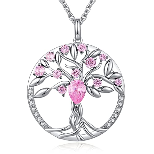 jiamiaoi Baum des Lebens Halskette Damen Kette Silber Lebensbaum Halskette Baum des Lebens Anhänger Zirkonia 925 Silberkette Damen Silberkette mit Anhänger Silber Halskette damen von jiamiaoi