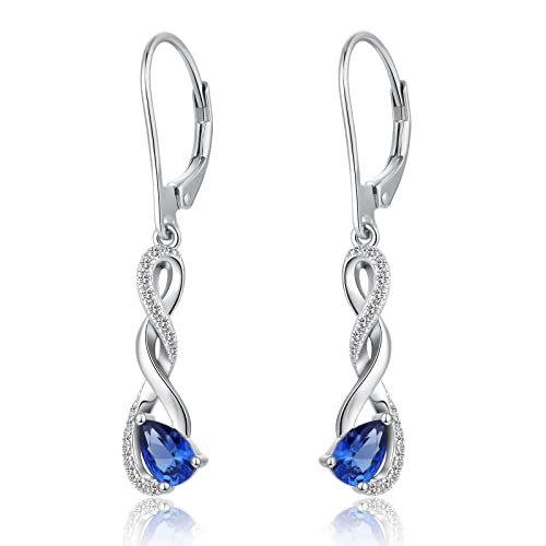 Ohrringe Hängend Silber Damen Ohrringe Silber 925 Hängend Silber Ohrringe Hängend Lang Damen Ohrringe Saphir Unendlichkeit Infinity Ohrringe Hängende Ohrringe Silber Lang Ohrhänger von jiamiaoi
