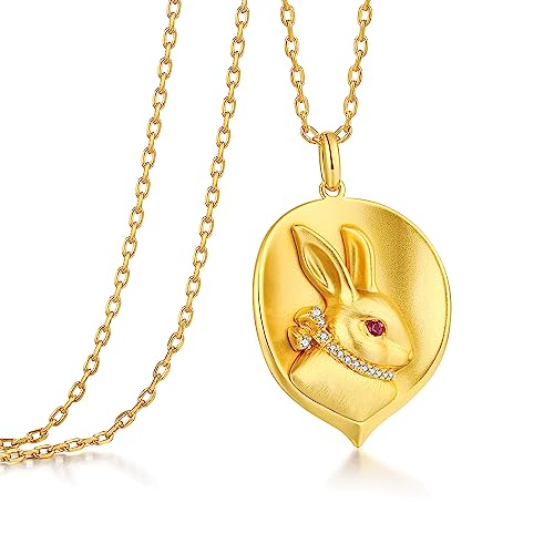 jiamiaoi Kette Gold Damen Kaninchen Kette Gold Kaninchen Anhänger Frauen Gold Kette Mädchen Vergoldet Kette Damen Vergoldet Halskette Damen Silberkette mit Anhänger Frauen Kette Silber von jiamiaoi