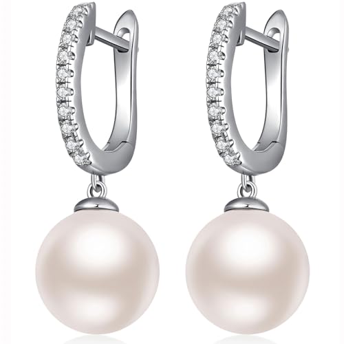 jiamiaoi Perlenohrringe Silber 925 Hängend Creolen mit Perlen Ohrringe Silber Perlen Ohrhänger jiamiaoi Perlenohrringe Silber 925 Hängend Creolen mit Perlen Ohrringe Silber Perlen Ohrhänger von jiamiaoi