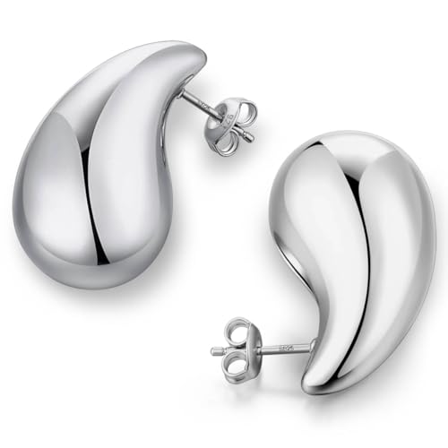 jiamiaoi Tränen Ohrringe Hängend Tropfen Ohrringe Silber Hängend Chunky Schmuck für Damen Ohrhänger Träne 18k von jiamiaoi