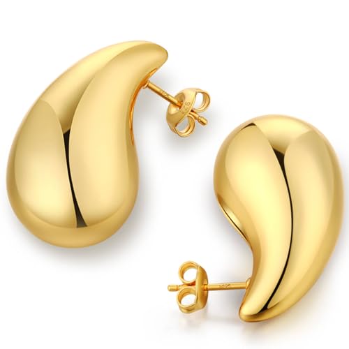 Ohrringe Gold Damen Tropfen Ohrringe Gold Hängend Tränen Ohrhänger Vergoldet von jiamiaoi