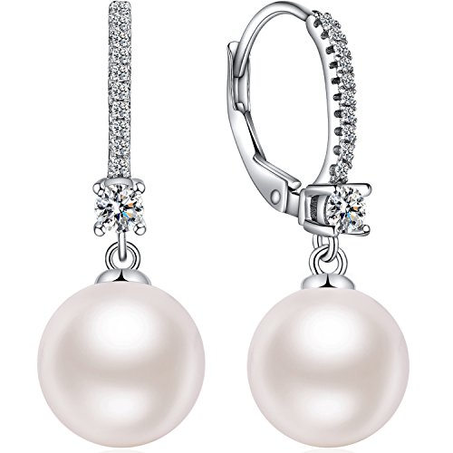 Perlenohrringe Silber 925 Damen Ohrringe mit Perle Hängend Creolen mit Perlen Hängende Perlenohrringe Ohrringe Perlen Süßwasserperle 10mm mit Simulierter Diamant Zirkonia Ohrringe Vergoldet für Frauen Perlenohrringe Silber 925 Damen Ohrringe mit Perle Hängend Creolen mit Perlen Hängende Perlenohrringe Ohrringe Perlen Süßwasserperle 10mm mit Simulierter Diamant Zirkonia Ohrringe Vergoldet für Frauen von jiamiaoi