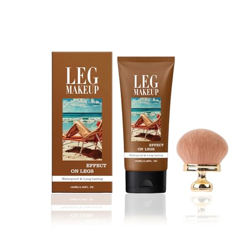 Body Make Up Wasserfest, Body Makeup for Legs, Leg Make Up Waterproof Body Foundation All Over Complexion Perfector with Brush, Tattoo Cover-Up for Women and Men (Dark) von jiangshan
