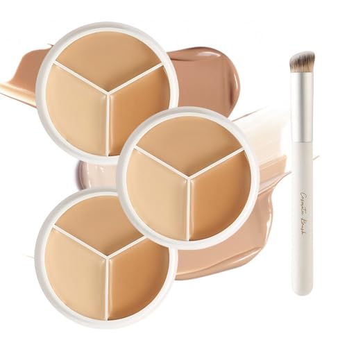 Colored Clay CC Undereye Corrector, Full Coverage Color Corrector for Dark Circles, Full Coverage Concealer with Brush, Under Eye Hydrating Concealer for Women (3 Pc, 12g) von jiangshan