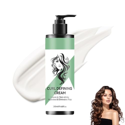 Curl Defining Cream, Elastische Styling Cream, Lockendefinierender Conditioner für welliges Haar, Curl Boost Defining Cream für Männer und Frauen, nährt und befeuchtet das Haar (280ml, 1pc) von jiangshan