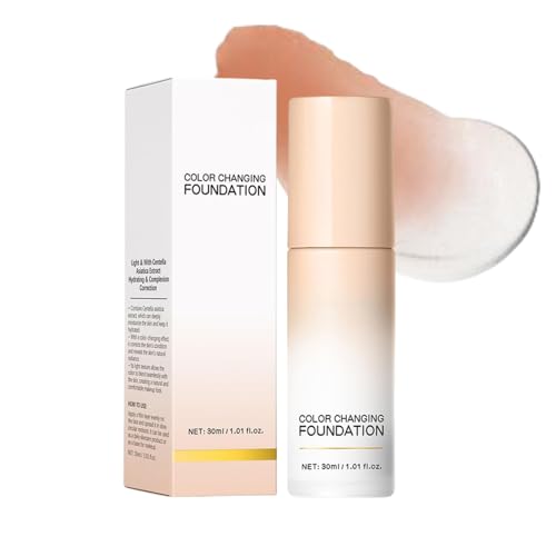 Farbwechselnde Foundation für Reife Haut, Centella Foundation Color Changing für Frauen, Feuchtigkeitsspendende Flüssig Concealer Foundation, Tiefenhydration & Perfektionierung des Hauttons (#4) von jiangshan