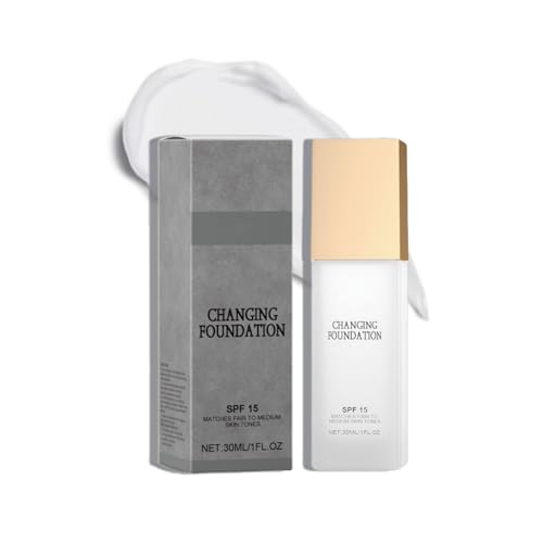 Foundation Changing Foundation with SPF15, Hautton Anpassende Foundation, Feuchtigkeitsspendend Und Natürlich Foundation für Strahlenden Teint, Langlebig, wasserdicht und schweißresistent (1pc, 30ml) von jiangshan