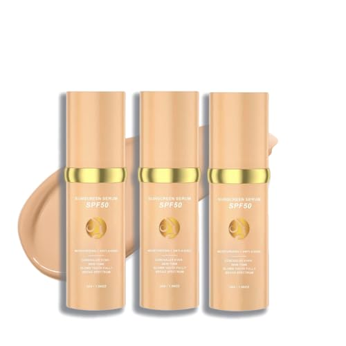 Foundation Color Changing 4 in 1 mittleres Spektrum, Skin Tint Sonnenschutzserum mit LSF 50, feuchtigkeitsspendende Sonnenschutz-Anti-Aging-Creme, Wasserfest und langanhaltend (3pc, 30ml) von jiangshan
