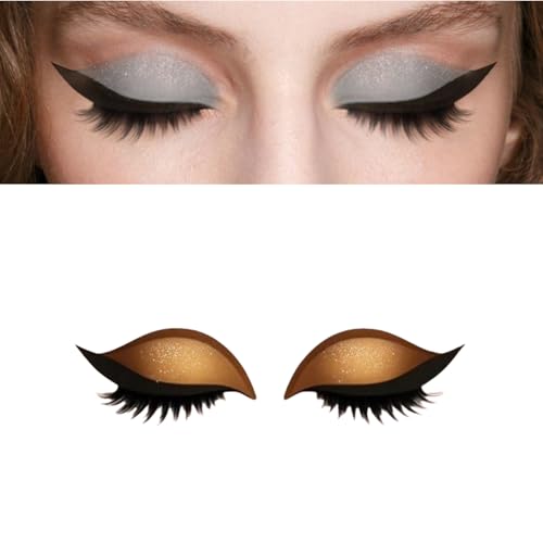 Lazy Eye Shadow Eyelash Patch, Lazy Eyeshadow Wimpernpatch, Falsche Wimpern Eyeshadow Makeup Aufkleber, Falsche Augenlider & Wimpern Aufkleber, Buntes Mode Makeup Werkzeug für Frauen, 1 Pair (Brown) von jiangshan