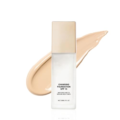 Moisturizing Color Changing Foundation für reife Haut, Foundation Color Changing SPF 15, wasserfeste und lang anhaltende Foundation Makeup Skin Tone Corrector, Face Tinted Primer (1pc, 30ml) von jiangshan