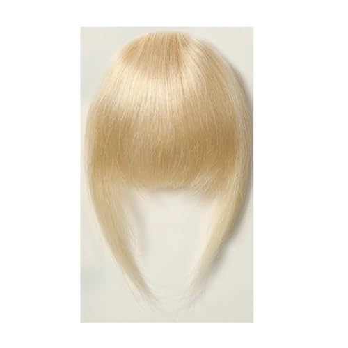 100% Echthaar-Fransen-Pony-Clips in Echthaar, 3D-Air-Fransen-Pony-Haarteile for Frauen mit dünner werdendem Haar(Light Blonde) von jianguohairsss