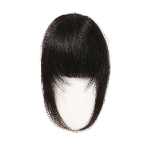 100% Echthaar-Fransen-Pony-Clips in Echthaar, 3D-Air-Fransen-Pony-Haarteile for Frauen mit dünner werdendem Haar(Natural Black) von jianguohairsss