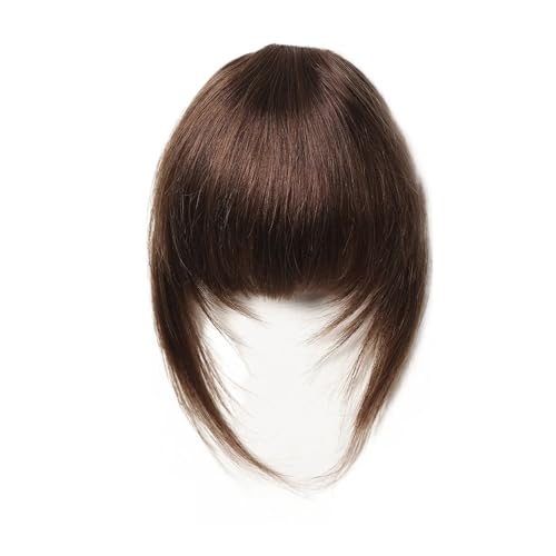 100% Echthaar-Fransen-Pony-Clips in Echthaar, 3D-Air-Fransen-Pony-Haarteile for Frauen mit dünner werdendem Haar(Natural Brown) von jianguohairsss