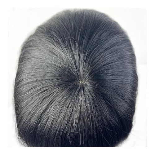 14 x 14 cm Echthaar-Topper for Frauen, dickes, natürliches Haarteil mit ordentlichem Pony, Fransen, Clip-in-Wiglets-Erweiterungen(6 inches,Natural Black) von jianguohairsss