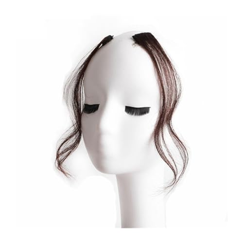 2PCS 30-35CM Long Side Air Bangs, Natural Curly Clip in Bangs Front Side Bangs for Women Daily Use Fake Fringe Clip in Hair Extensions Accessories(Deep brown,30cm) von jianguohairsss