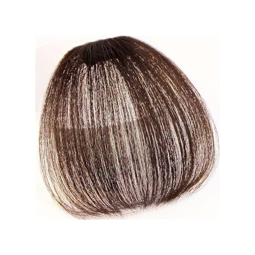 Air Bangs Haarstyling-Tools Haar Clip-In Extension Echthaar Pony Natürliches Haarteil Frauen Clip in Pony(Light Brown) von jianguohairsss