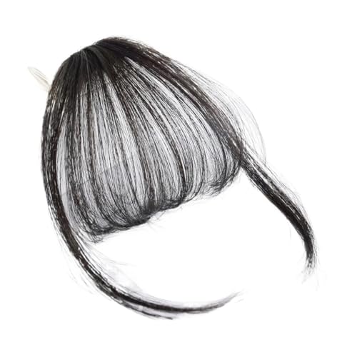 Gefälschte Air Bangs Haarverlängerung Synthetische Gefälschte Fransen Natürliches Falsches Haarteil Frauen Clip in Haaren Styling-Tools(Black) von jianguohairsss