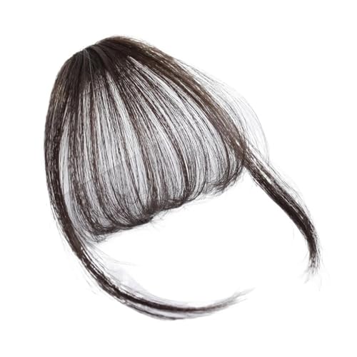 Gefälschte Air Bangs Haarverlängerung Synthetische Gefälschte Fransen Natürliches Falsches Haarteil Frauen Clip in Haaren Styling-Tools(Brown) von jianguohairsss