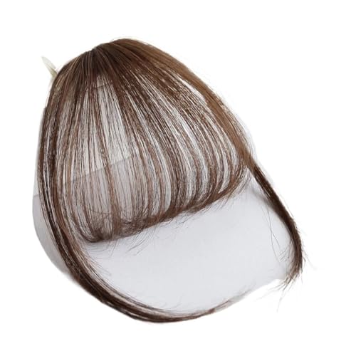 Gefälschte Air Bangs Haarverlängerung Synthetische Gefälschte Fransen Natürliches Falsches Haarteil Frauen Clip in Haaren Styling-Tools(Dark Brown) von jianguohairsss