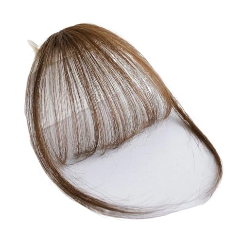 Gefälschte Air Bangs Haarverlängerung Synthetische Gefälschte Fransen Natürliches Falsches Haarteil Frauen Clip in Haaren Styling-Tools(Light Brown) von jianguohairsss