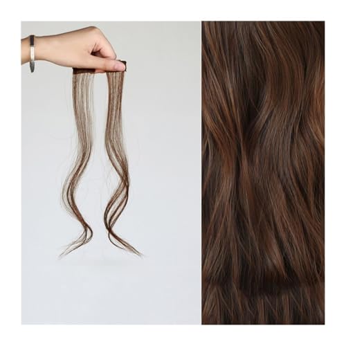 Long Side Air Bangs, Wavy Curly Clip in Bangs Front Side Bangs for Women Daily Use 2 PCS Set Long Temples Natural Synthetic False Fringe Bangs(Light brown) von jianguohairsss
