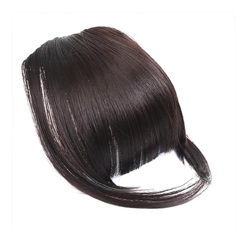 Natürliche gerade synthetische stumpfe Hochtemperaturfaser braune Frauen Pony mit Fransen(Brown) von jianguohairsss