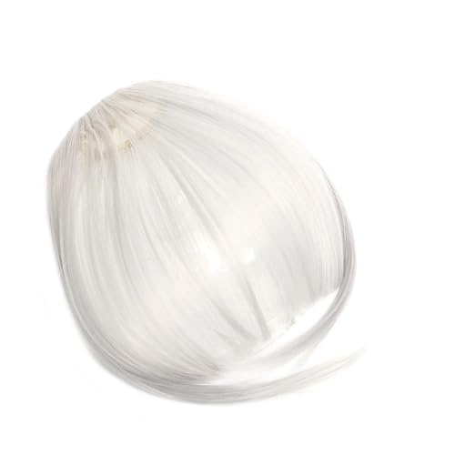 Natürliche gerade synthetische stumpfe Hochtemperaturfaser braune Frauen Pony mit Fransen(White) von jianguohairsss