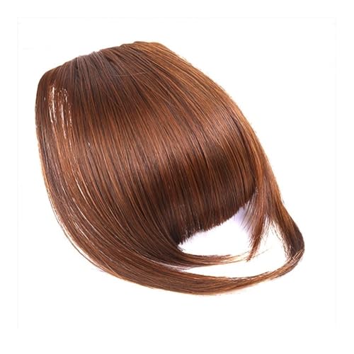 Natürliche gerade synthetische stumpfe Hochtemperaturfaser braune Frauen Pony mit Fransen(Yellow) von jianguohairsss