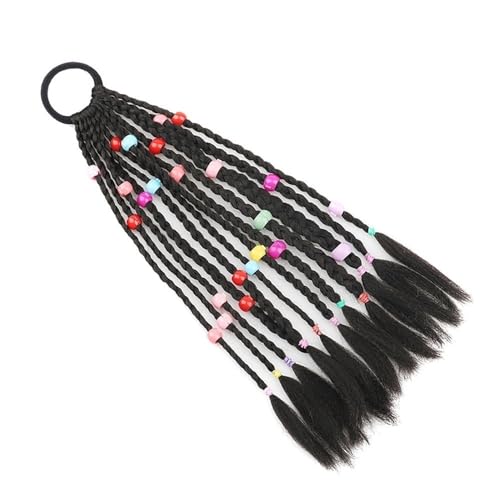 Ponytail Extension 12 Stück farbige Zöpfe, Haarverlängerungen mit Gummibändern, Pferdeschwanz-Haarverlängerung for Mädchen, Haar-Accessoires, bunte synthetische Haarteile von jianguohairsss