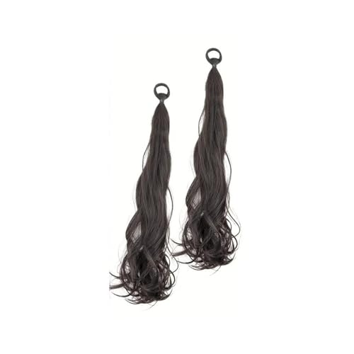 Ponytail Extension 2 Stück lockige Pferdeschwanzverlängerung mit Haargummi, natürliche Perücke, elastisches Band, gewellte, gefälschte Pferdeschwanzperücken, Zubehör for Frauen, täglich, 55,9 cm(4) von jianguohairsss