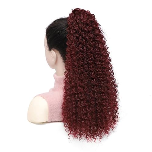 Ponytail Extension 20 Inch Drawstring Ponytail Extension for Women Deep Curly Synthetic Mixed with Human Hair Hairpieces Afro Kinky Curly Pony Tail for Daily Use(118) von jianguohairsss