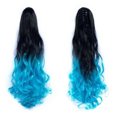 Ponytail Extension 22" Long Curly Claw Ponytails for Women Fluffy Tail Fake Hair Natural Hairpieces for Wedding Party Daily Use(1BT4535) von jianguohairsss