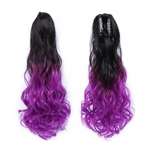 Ponytail Extension 22" Long Curly Claw Ponytails for Women Fluffy Tail Fake Hair Natural Hairpieces for Wedding Party Daily Use(1BT51P) von jianguohairsss