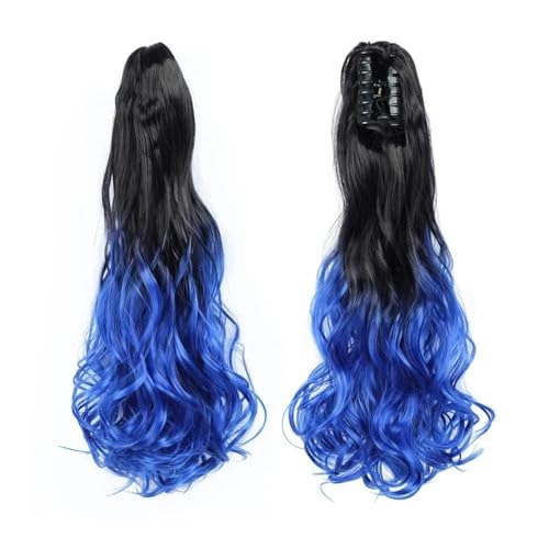 Ponytail Extension 22" Long Curly Claw Ponytails for Women Fluffy Tail Fake Hair Natural Hairpieces for Wedding Party Daily Use(1BT61C) von jianguohairsss