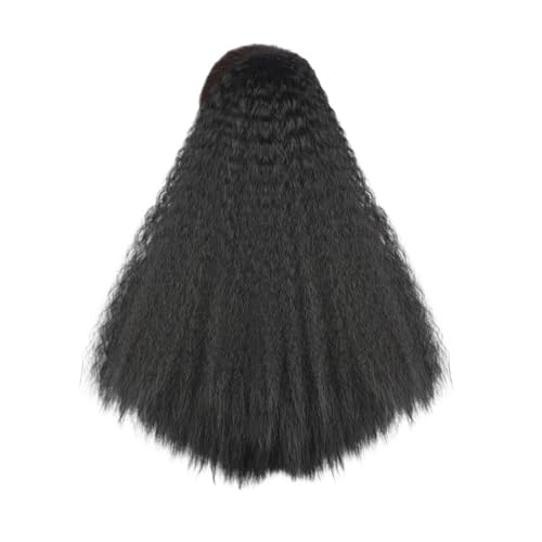 Ponytail Extension 22 Zoll verworrener gerader Pferdeschwanz Haarverlängerung Clip for Frauen synthetischer schwarzer Afro-Pferdeschwanz(Black) von jianguohairsss