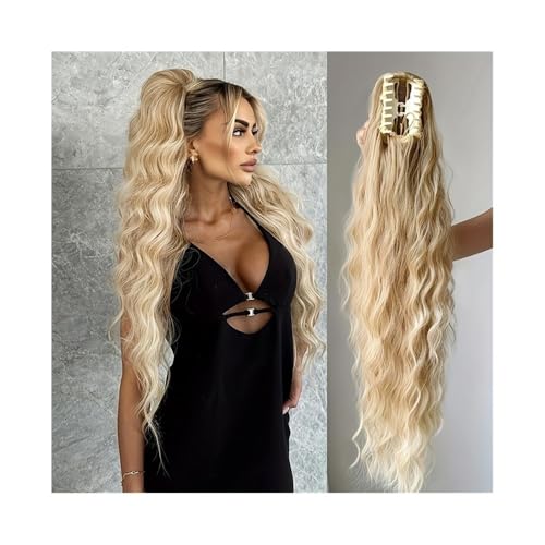 Ponytail Extension 26 Inch Ponytail Extensions, Long Wavy Drawstring Pony tail for Women Synthetic Ponytail Hairpiece for Daily Use(27-24) von jianguohairsss