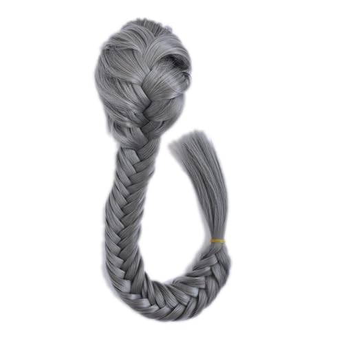 Ponytail Extension 50 cm Synthetische Damen Gerade Fischschwanz Verlängerung Verstellbarer Kordelzug mit Zwei Clips Zopf Zopf Pferdeschwanz Extensions(Dimgray) von jianguohairsss