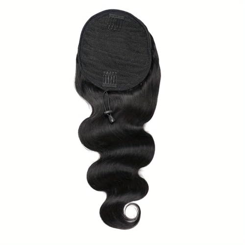 Ponytail Extension 8-28 Zoll Body Wave Kordelzug Pferdeschwanz Echthaar Extensions Brasilianisches Remy 100% Echthaar Pferdeschwanz for Frauen Natürliche Farbe(10inches) von jianguohairsss