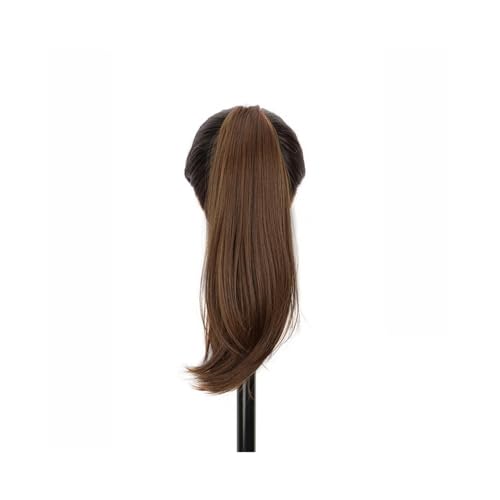 Ponytail Extension Clip in Ponytail Extension Medium Brown 16/20 Inch Pony Tails Hair Extensions for Women Long Straight Curly Tail Ponytails Hair piece Synthetic Fake(2M30,16inch) von jianguohairsss