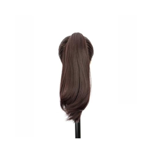 Ponytail Extension Clip in Ponytail Extension Medium Brown 16/20 Inch Pony Tails Hair Extensions for Women Long Straight Curly Tail Ponytails Hair piece Synthetic Fake(2M33,16inch) von jianguohairsss