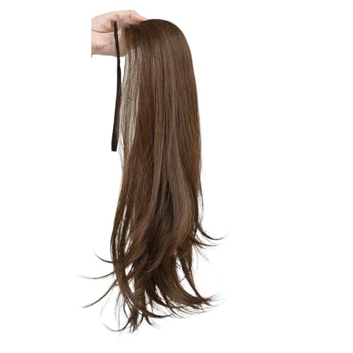 Ponytail Extension Drawstring Ponytail Extension for Women 12-20 Inch Long Dark Brown Wavy Layered Pony Tails Hair Synthetic Clip in Ponytail Hairpiece for Women(Light Brown,12inches) von jianguohairsss