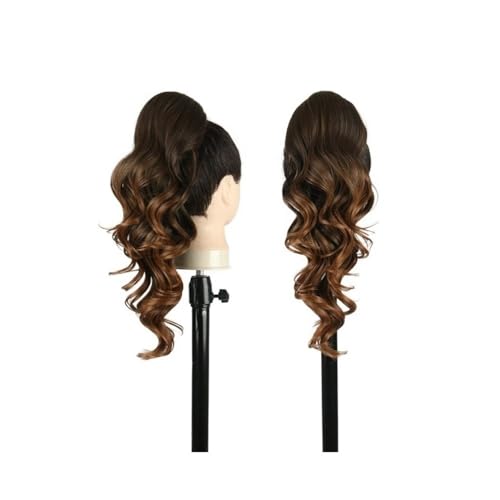 Ponytail Extension Drawstring Ponytail Extension for Women 20 Inch Curly Wavy Synthetic Clip in Ponytails Hairpieces Fake Pony Tails(T1B-30) von jianguohairsss