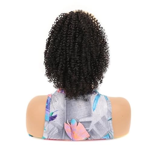 Ponytail Extension Kinky Curly Drawstring Ponytail for Black Women, 10 Inch Synthetic Hairpieces Clip in Curls Afro Puff Pony tail Extensions(2) von jianguohairsss