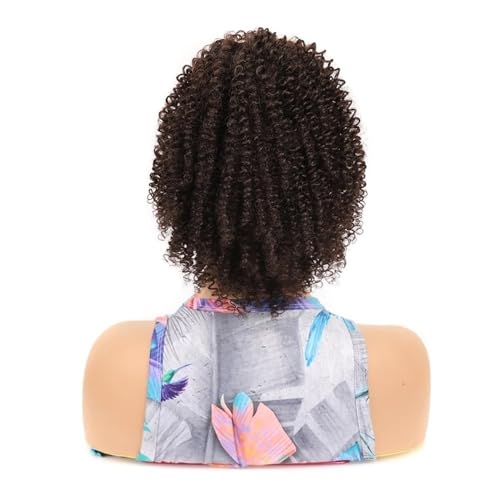 Ponytail Extension Kinky Curly Drawstring Ponytail for Black Women, 10 Inch Synthetic Hairpieces Clip in Curls Afro Puff Pony tail Extensions(4) von jianguohairsss