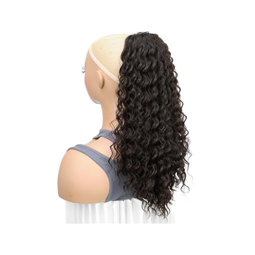 Ponytail Extension Kinky Curly Kordelzug Pferdeschwanz Afro Curl Synthetische Faser Clip In Pferdeschwanz for Frauen Dicke Coily Locken Natürlich aussehendes Haarteil 18 Zoll(4A) von jianguohairsss