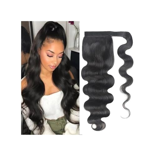 Ponytail Extension Körperwellen-Pferdeschwanzverlängerung, Echthaar, Clip-Haar for junge Frauen, 100% Remy-Around-Pferdeschwanz-Bündel(12inches) von jianguohairsss