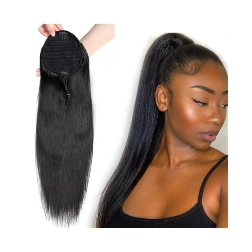 Ponytail Extension Ponytail 36 Inch Long Straight Drawstring Synthetic Hairpieces Fake Pony Tails Natural Soft Clip In Hair Extension For Women (Natural Black)(18inches) von jianguohairsss